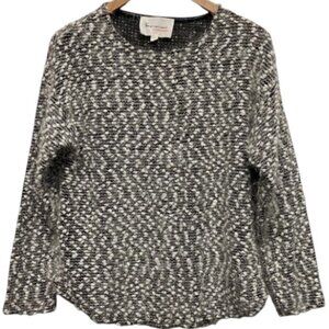 Two by Vince Camuto black and white fuzzy pullover sweater size L
